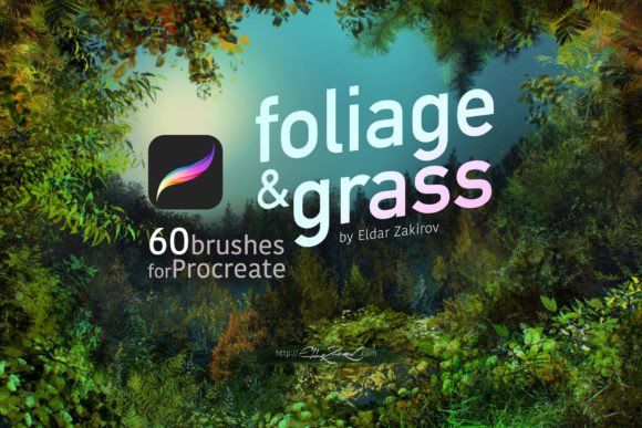 60 Foliage Grass Brushes for Procreate