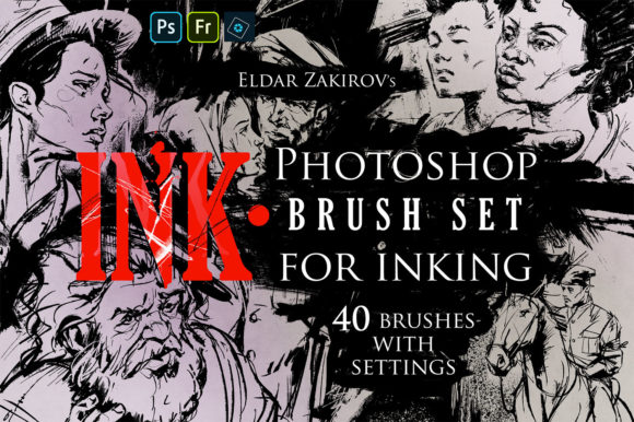 Master Digital Inking with 40 Pro Brushes