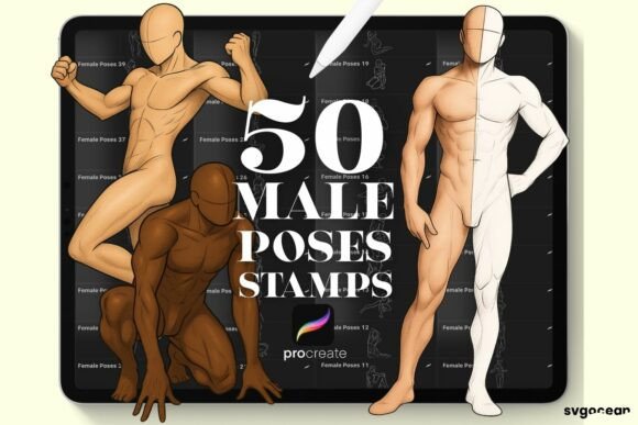 Mastering Digital Figure Drawing with Male Pose Procreate Brushes
