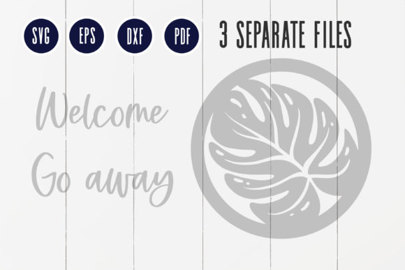 Tropical Leaf Laser SVG Circle Welcome